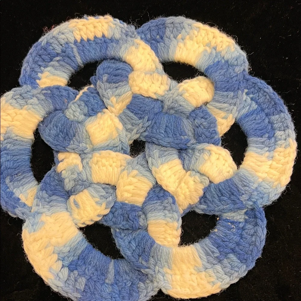 VTG Crochet Granny Square, Celtic Knot and Virginia Souvenir Potholders